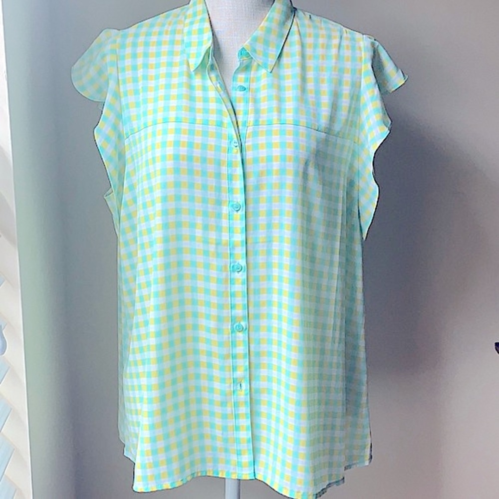 Charming Charlie, ruffle sleeve, button down top